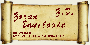 Zoran Danilović vizit kartica
